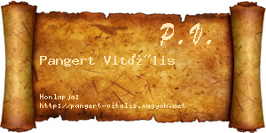 Pangert Vitális névjegykártya
